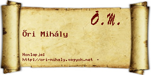 Őri Mihály névjegykártya